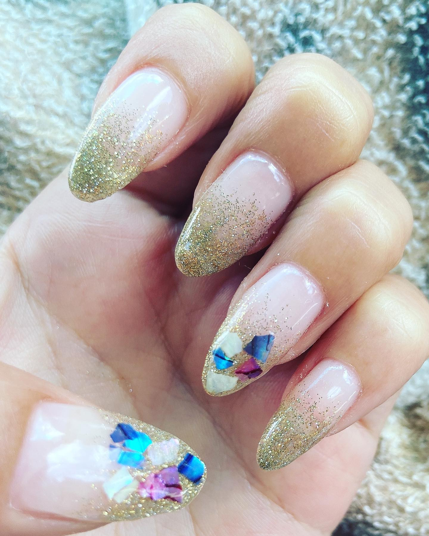 砂浜っぽくフラッシュネイル💅✨