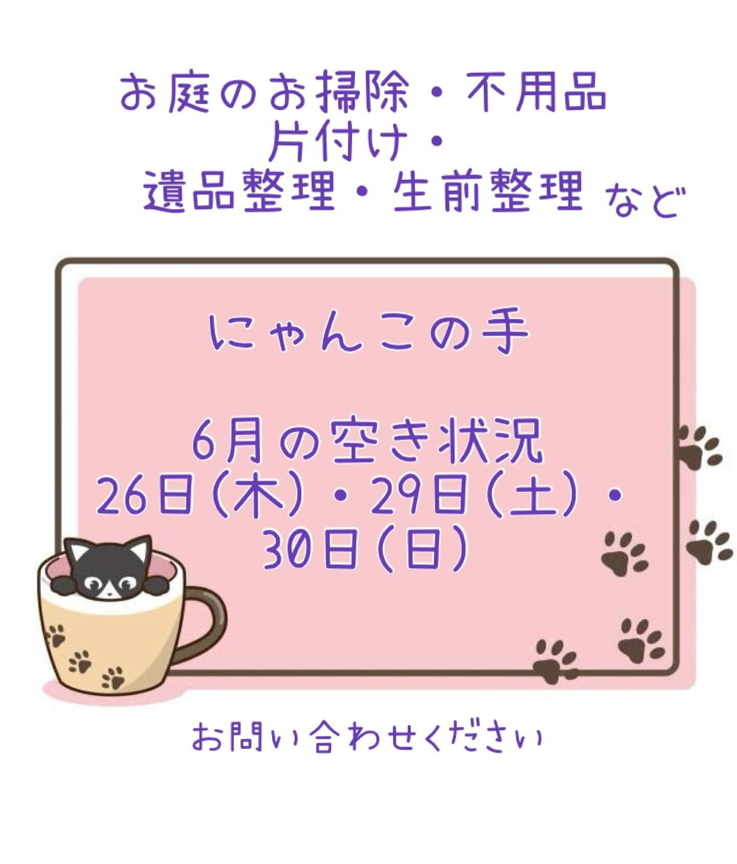 6月の空き状況です🐾